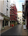 Two lots of scaffolding in Teign Street, Teignmouth