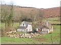 Derelict farmhouse and outbuildings on the western flank of Faughill Mountain