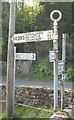 NY9923 : Old Direction Sign - Signpost by the B6282, Eggleston by Milestone Society