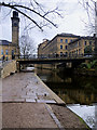 Leeds and Liverpool Canal approaching Saltaire Mills from the east