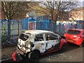 Burnt-out car on Ayr Street