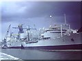 NZ2963 : HMS Illustrious and INS Kharg, Walker Naval Yard 1982 by John Stephen