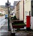 Queen Elizabeth II pillarbox outside Machen Post Office