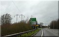 Pylon and direction sign by A51 near Reaseheath