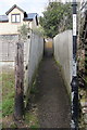 Fenced path from the north side of Riverside Terrace, Machen