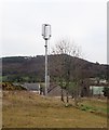 Mobile telephone mast behind the Forkhill Telephone Exchange