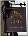 Sign for the Dickin Arms, Wem