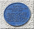 Blue plaque in memory of Captain Alexander Rodger