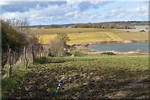 TM2336 : Irrigation reservoir below Charity Farm by Simon Mortimer