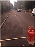 SZ0892 : Bournemouth: painting parking lines on St. Anthony’s Road by Chris Downer