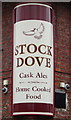 Sign on the Stock Dove public house, Romiley