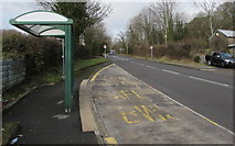 SN9803 : Aberdare College bus stop and shelter by Jaggery