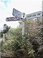 Old Direction Sign - Signpost north of Trethennal Manor