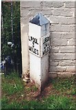 SJ3495 : Old milemarker by the Leeds & Liverpool Canal, Bootle by Milestone Society
