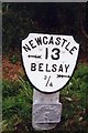 Old Milepost by the A696, Shiningpool Bridge, Whalton parish