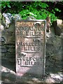 Old Milepost by the B833, Shore Road, Ardpeaton, Rosneath parish