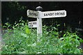 Direction Sign - Signpost where Sandy Cross Lane meets Park Road