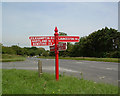 Old Direction Sign - Signpost by the A3072, Red Post