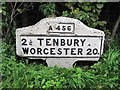 Old Milestone by the A456, Aston Bank, south of Knighton on Teme