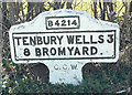 Old Milestone by the B4214, Kyre parish