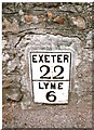 Old Milestone by the A3052, Swan Hill Road, Colyford