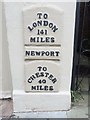 Old Milestone by High Street, Newport