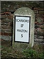 Old Milestone by the A64, Scampston Park, east of Rillington