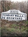 Old Milestone by the B4214, Bromyard Road, Splash Bridge