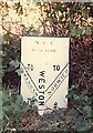 TG1117 : Old Milepost by the A1067, by Milestone Society