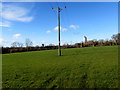 SJ2961 : Wires over a Penyffordd field, Flintshire by Jaggery