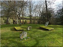NS3478 : Old gravestones beside St Mahew's Chapel by Lairich Rig