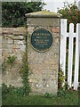 TF6742 : Plaque  on  the  gatepost  at  former  lighthouse by Martin Dawes