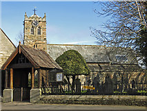 NY8355 : St Cuthbert's Church and lych gate by Mike Quinn