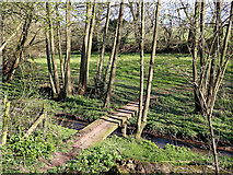 SO8398 : Footbridge across Nurton Brook in Staffordshire by Roger  D Kidd