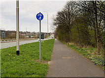 SJ5097 : Shared Footpath and Cyclepath, East Lancashire Road at Windlehurst by David Dixon