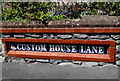 Distinctive Custom House Lane name sign, Plymouth