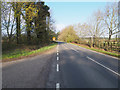 Looking along A1075 from entrance to Bambridge Lane