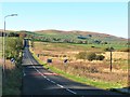 Looking south-west along the B741 outside Burnside