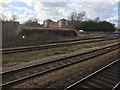SK9134 : View from a Doncaster-Peterborough train - site of former Grantham engine shed by Nigel Thompson