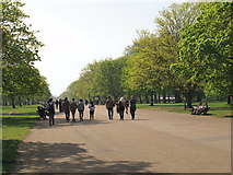 TQ2580 : Kensington Gardens Broad Walk with strolling visitors by David Hawgood