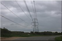 TF1102 : Row of pylons by Langley Bush Road by David Howard
