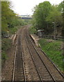 North through Gilfach Fargoed railway station