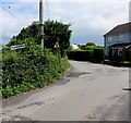 Monkswood direction sign in a Penperlleni hedge