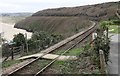 Railway above Porth Kidney Sands