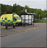 SO5517 : Whitchurch Crown Inn bus stop and shelter, Herefordshire by Jaggery