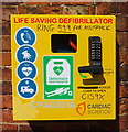 Defibrillator on Post Office, Farndon