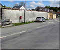 Bench and postbox, Maestir Road, Lampeter