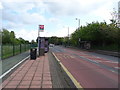 Bus stop and shelter on Dagenham Road