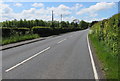 Hedge-lined Llanwnnen Road SW of Lampeter