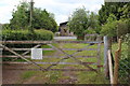 Gated bridleway towards golf course